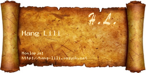 Hang Lili névjegykártya